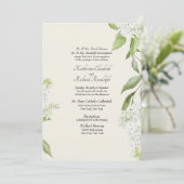 Beige Elegant White Hydrangea Wedding Kaart (Staand voorkant)