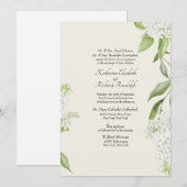 Beige Elegant White Hydrangea Wedding Kaart (Voorkant / Achterkant)