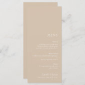 Beige elegante bruiloft Menu (Voorkant / Achterkant)