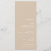 Beige elegante bruiloft Menu (Voorkant)
