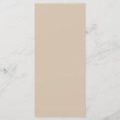 Beige elegante bruiloft Menu (Achterkant)