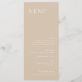 Beige elegante bruiloft Menu (Voorkant)