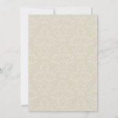 Beige Elegante Klassieke Script Huwelijk Kaart (Achterkant)