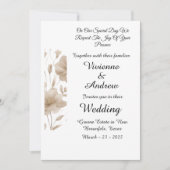 Beige Elegante Moderne Huwelijksuitnodiging Kaart (Voorkant)
