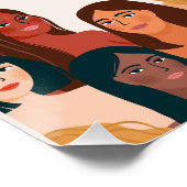 Beige Elegante Nationale Vrouwendag Perfect Poster (Hoek)