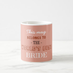 Beige Elegante Wereld Beste Cadeau voor Bruid Koffiemok