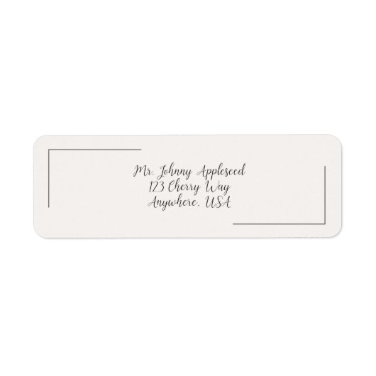 Beige Elegantie Adreslabels Etiket (Voorkant)