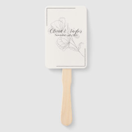 Beige Elegantie Huwelijksprogramma Handwaaier
