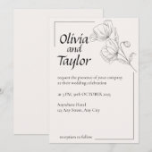 Beige Elegantie  Kaart (Voorkant / Achterkant)