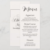 Beige Elegantie Ontvangst Menu (Voorkant / Achterkant)