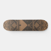 Beige Elephant Pyramid Mosaic Aztec Pattern Indian Persoonlijk Skateboard (Horizontaal)