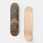 Beige Elephant Pyramid Mosaic Aztec Pattern Indian Persoonlijk Skateboard (Voorkant)