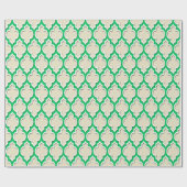 Beige Emerald Green Wht XL Moroccan #4DS Cadeaupapier (Vlak)