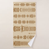 Beige en Aarde Bruine Botanische Kolommen Badhanddoek (Badhanddoek)