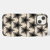 Beige en Black Boho Abstract Star Pattern iPhone Hoesje (Achterkant horizontaal)