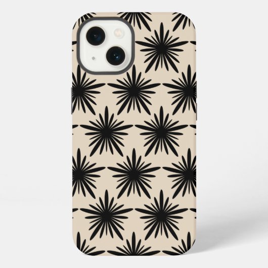 Beige en Black Boho Abstract Star Pattern iPhone Hoesje (Achterkant)