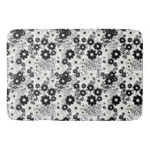 Beige en Black Flowers Badmat (Voorkant)