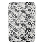 Beige en Black Flowers Badmat (Voorkant Verticaal)