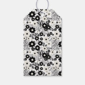 Beige en Black Flowers Cadeaulabel (Voorkant)