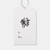 Beige en Black Flowers Cadeaulabel (Achterkant)