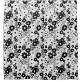 Beige en Black Flowers Douchegordijn (Voorkant)