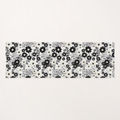 Beige en Black Flowers Yogamat (Voorkant (horizontaal))