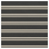 Beige en Black Lined Pattern Stof (Close Up)