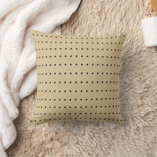 Beige en Black Modern Polka Dots Pattern Kussen
