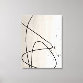 Beige en Black One Line Minimalist Abstracte Art Canvas Afdruk (Voorkant)