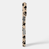 Beige en Black Pet Photo Paw Print Pattern Case-Mate iPhone Case (Achterkant / Rechts)