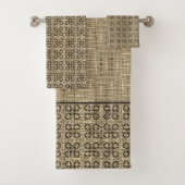 Beige en Black Weaved Pattern Bad Handdoek (Insitu)