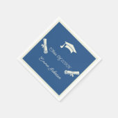 Beige en blauw Afstuderen op maat papier Servet (Hoek)