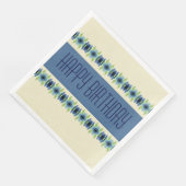 beige en blauw servet (Hoek)