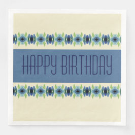 beige en blauw servet