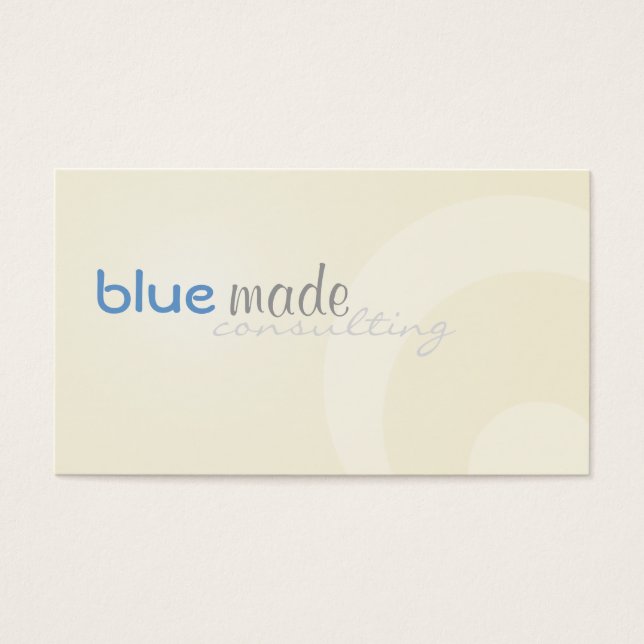 Beige en Blauw Visitekaartje (Voorkant)