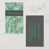 Beige en Blauwe Abstracte Willekeurige Swirls Visitekaartje (Voorkant / Achterkant)