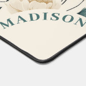 Beige en blauwe bloemen bureaumat (Hoek)