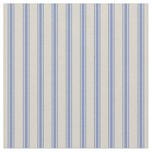 Beige en blauwe klassieke tikkende strepen stof