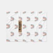 Beige en blauwe regenboog fleece deken (Voorkant (Horizontaal))