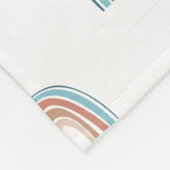 Beige en blauwe regenboog fleece deken (Hoek)