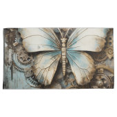  Beige en Blauwe Vlinder Kussensloop (Voorkant-Rechts)