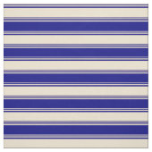 Beige en Blue Colored Lined Pattern Stof (Swatch)