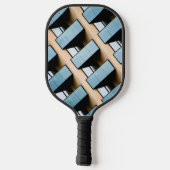Beige en Blue Geometric Pattern Pickleball Paddle (Achterkant)
