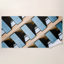 Beige en Blue Geometric Pattern