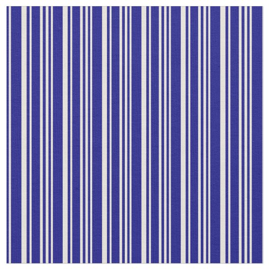 Beige en Blue Lines Pattern Stof (Close Up)