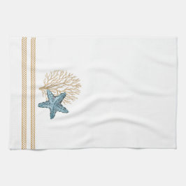 Beige en Blue Rope en Starfish Kitchen Towel Theedoek