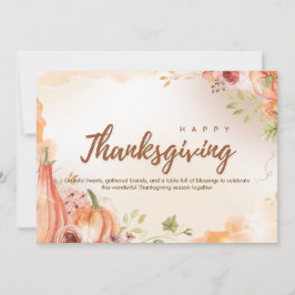 Beige en Brown eenvoudige Happy Thanksgiving Feestdagenkaart