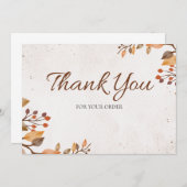 Beige en Brown Organic Business Service Dank u Bedankkaart (Voorkant / Achterkant)