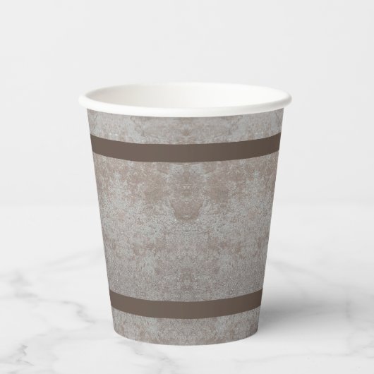 Beige en Brown Papieren Bekers (Voorkant)