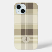 Beige en Brown Plaid Telefoonhoes Case-Mate iPhone Case (Achterkant)